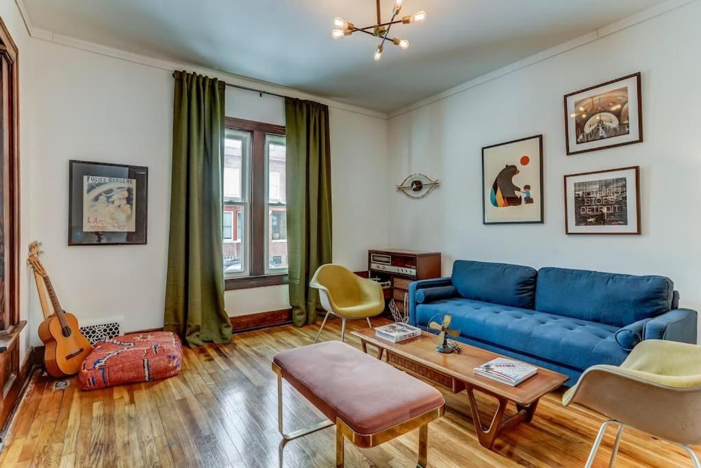 Вилла Luxe Mid-Century Styled Historic Townhouse #1 Детройт Экстерьер фото